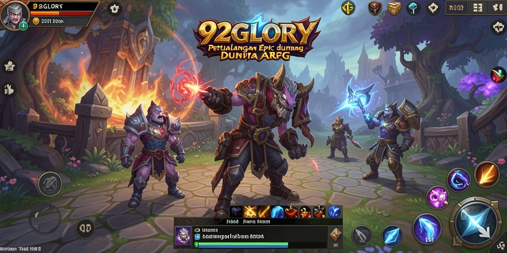 Tampilan gameplay ARPG 92GLORY yang menegangkan dan menarik.