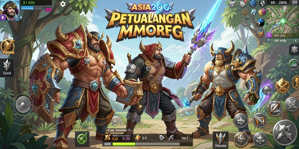 Tampilan gameplay ASIA200 yang epik dalam petualangan MMORPG.