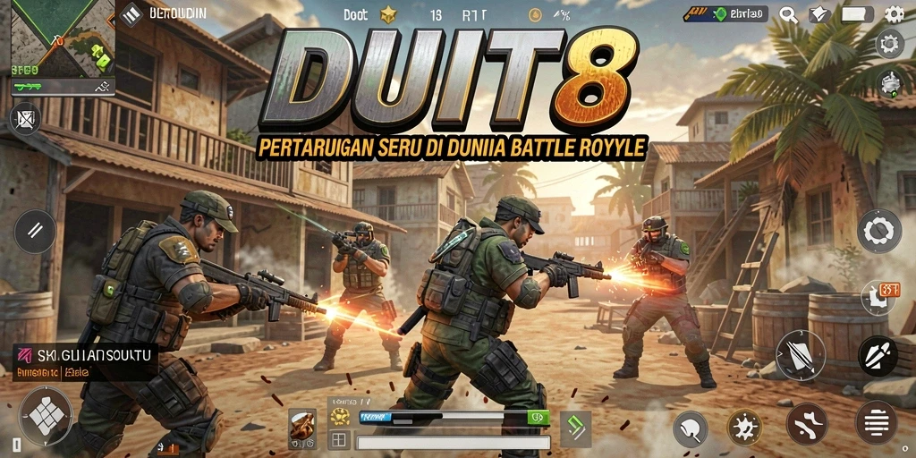 Gameplay seru DUIT8 dengan pertarungan intens di medan perang.