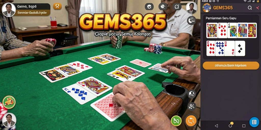 Gameplay Gaple seru di GEMS365 yang mengasyikkan.