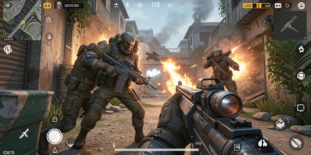 Gameplay seru dari ID678 dengan aksi tembak-menembak yang menegangkan.