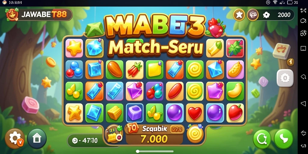 Tampilan gameplay seru dari JAWABET88 dalam genre Match-3.