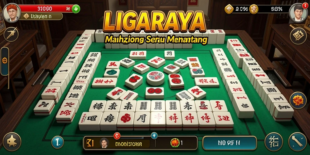 Gameplay menarik LIGARAYA dengan desain ubin Mahjong yang cantik.
