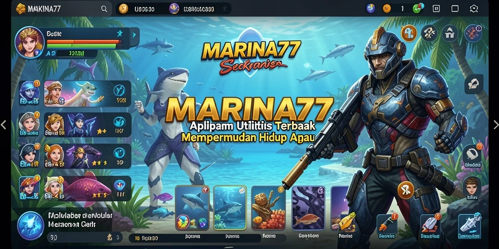 Screenshot utama MARINA77 menunjukkan antarmuka aplikasi utilitas yang bersih dan efisien.