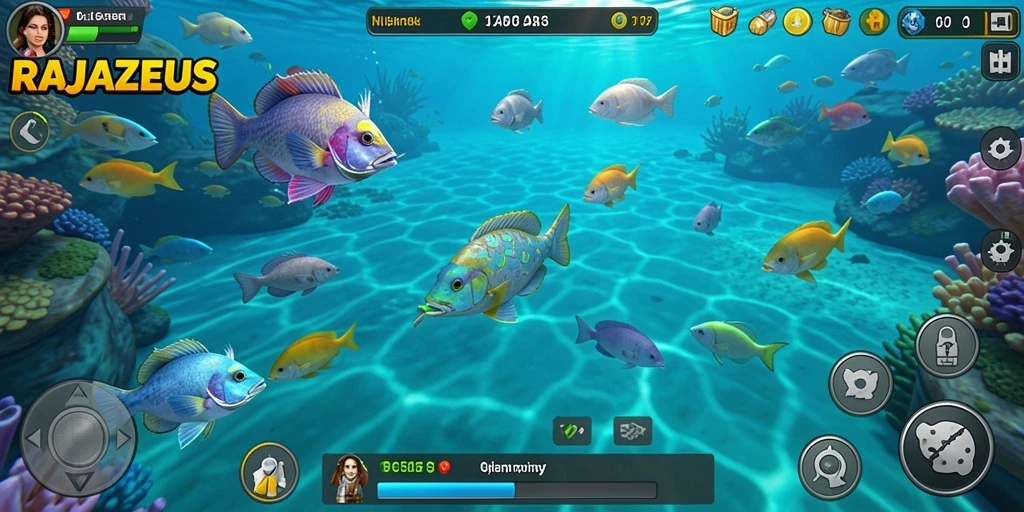 Tampilan menawan gameplay Tembak Ikan RAJAZEUS.