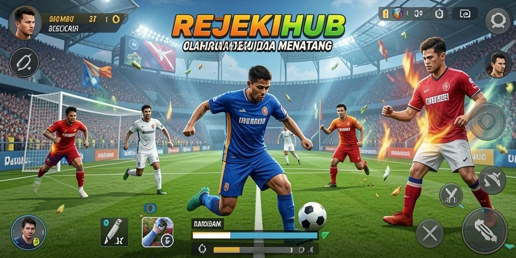 Tampilan gameplay REJEKIHUB dengan aksi olahraga yang mendebarkan.