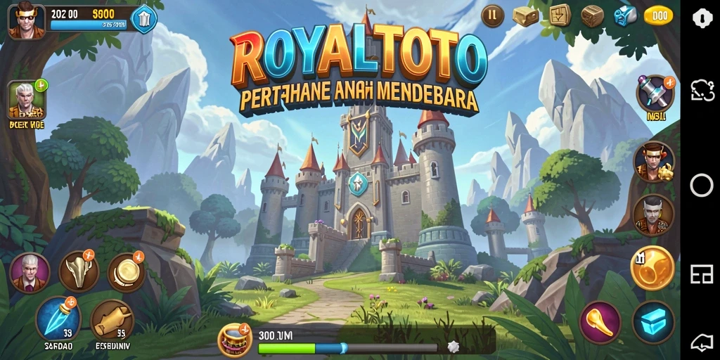 Screenshot ROYALTOTO menunjukkan aksi pertahanan menara yang intens.