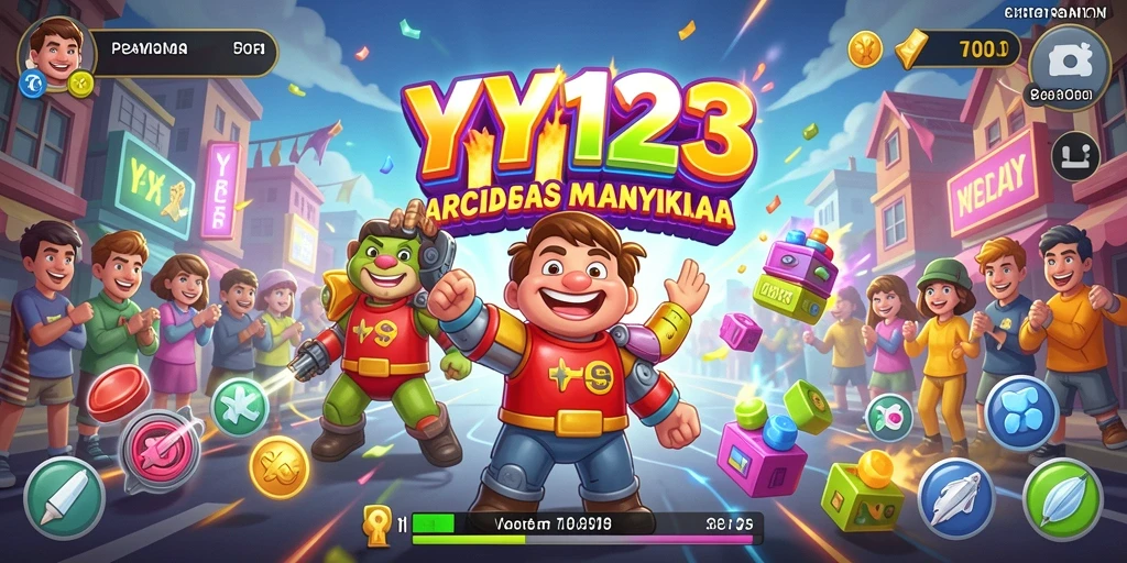 Tampilan gameplay seru dari YY123 di layar utama.